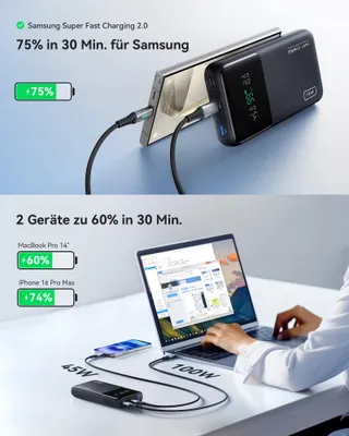 INIU Powerbank 25000mAh 140W USB C Telefoons Laptops — miniatuur 3