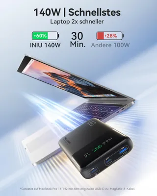 INIU Powerbank 25000mAh 140W USB C Telefoons Laptops — miniatuur 2