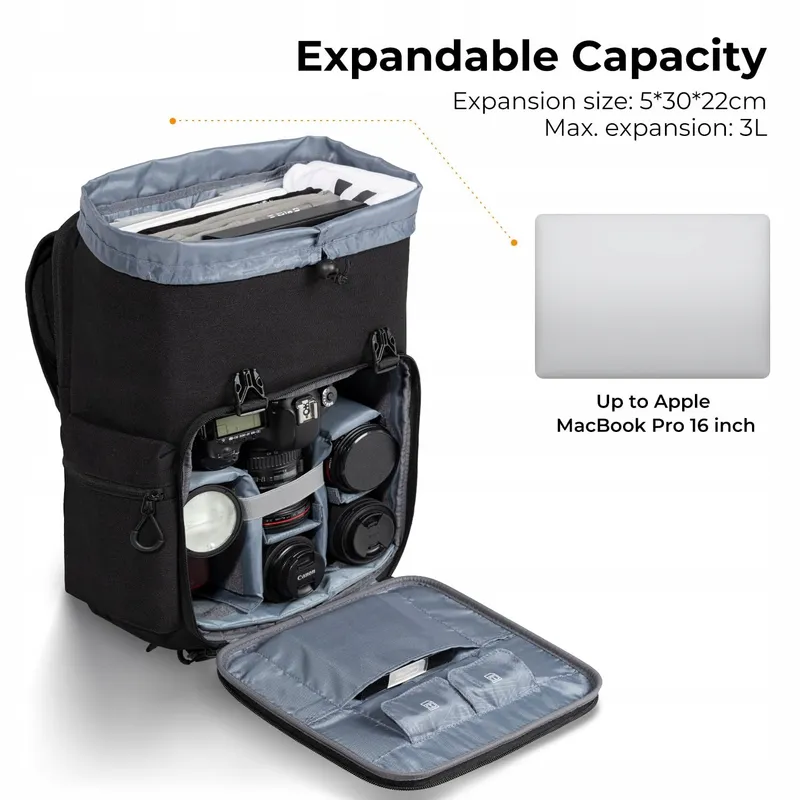 K&F CONCEPT Waterdichte Cameratas met Laptopvak — foto 4