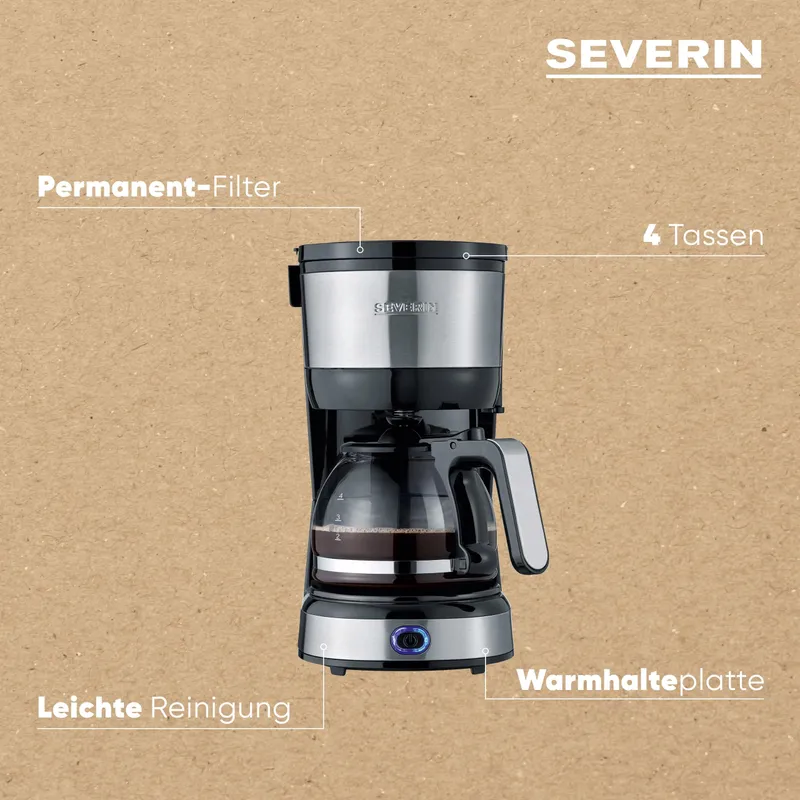 SEVERIN KA 4808 Compact Koffiezetapparaat 4 Kopjes Permanent Filter — foto 4