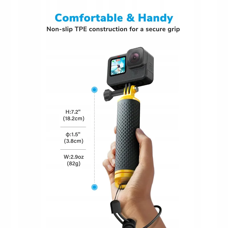 SAMETOP Drijvende Handgreep GoPro Hero DJI Osmo Action Geel — foto 3