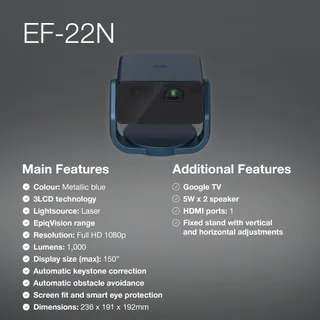 EPSON EpiqVision EF22N Draagbare Mini Laserprojector Full HD 3LCD — miniatuur 4