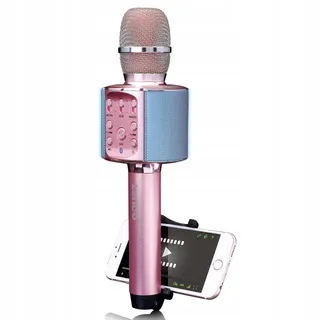 LENCO BMC-090 Karaoke Microfoon Bluetooth LED Roze Android iOS — miniatuur 1