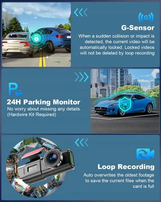 ZHIROAD Dashcam 4K 1080P WiFi 64GB Nachtmodus WDR 170 140 — miniatuur 7