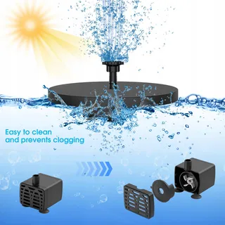 AISITIN Solar Fontein 5.5W 1500mAh Batterij Vijver Tuin — miniatuur 3