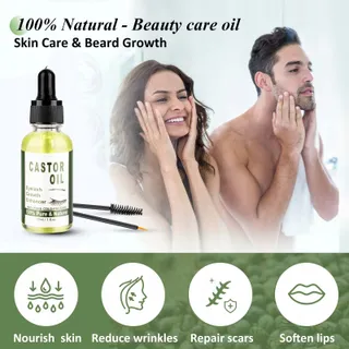 Bio Ricinusolie 100% Natuurlijk Haar Wimpers Wenkbrauwen Baard 30ml — miniatuur 5