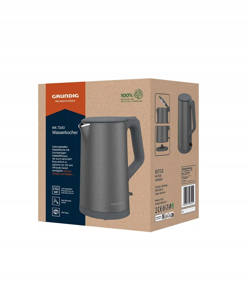 GRUNDIG WK 7340 Waterkoker 2150W 1,5L RVS Cool Touch — foto 8