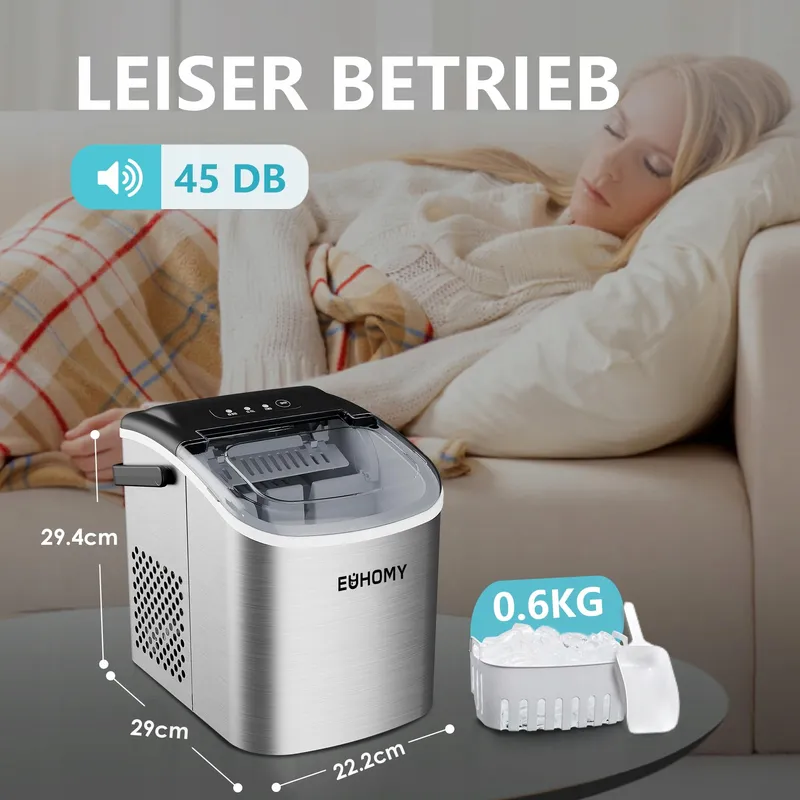 EUHOMY IJsblokjesmachine Compact 12kg/24u Snel Draagbaar — foto 8