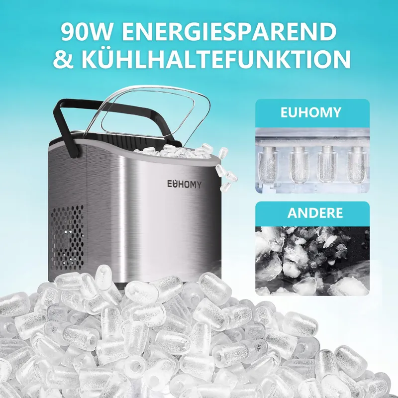 EUHOMY IJsblokjesmachine Compact 12kg/24u Snel Draagbaar — foto 5