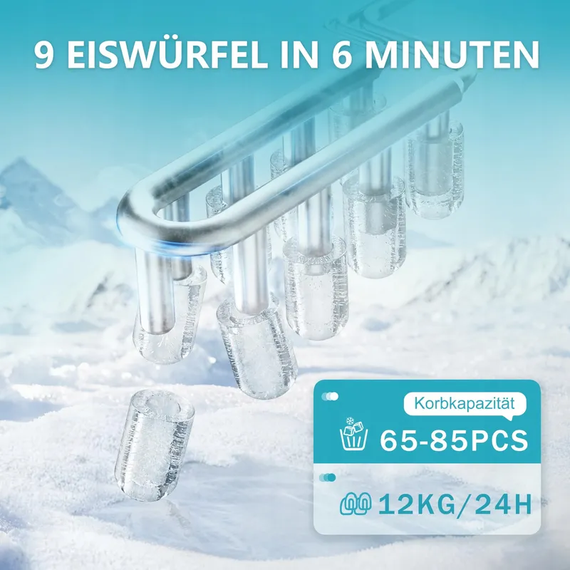 EUHOMY IJsblokjesmachine Compact 12kg/24u Snel Draagbaar — foto 3
