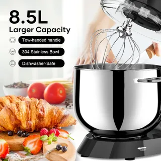 VEZZIO Keukenmachine 1500W Stil 10 Snelheden 8,5L RVS Kom Zwart — miniatuur 5