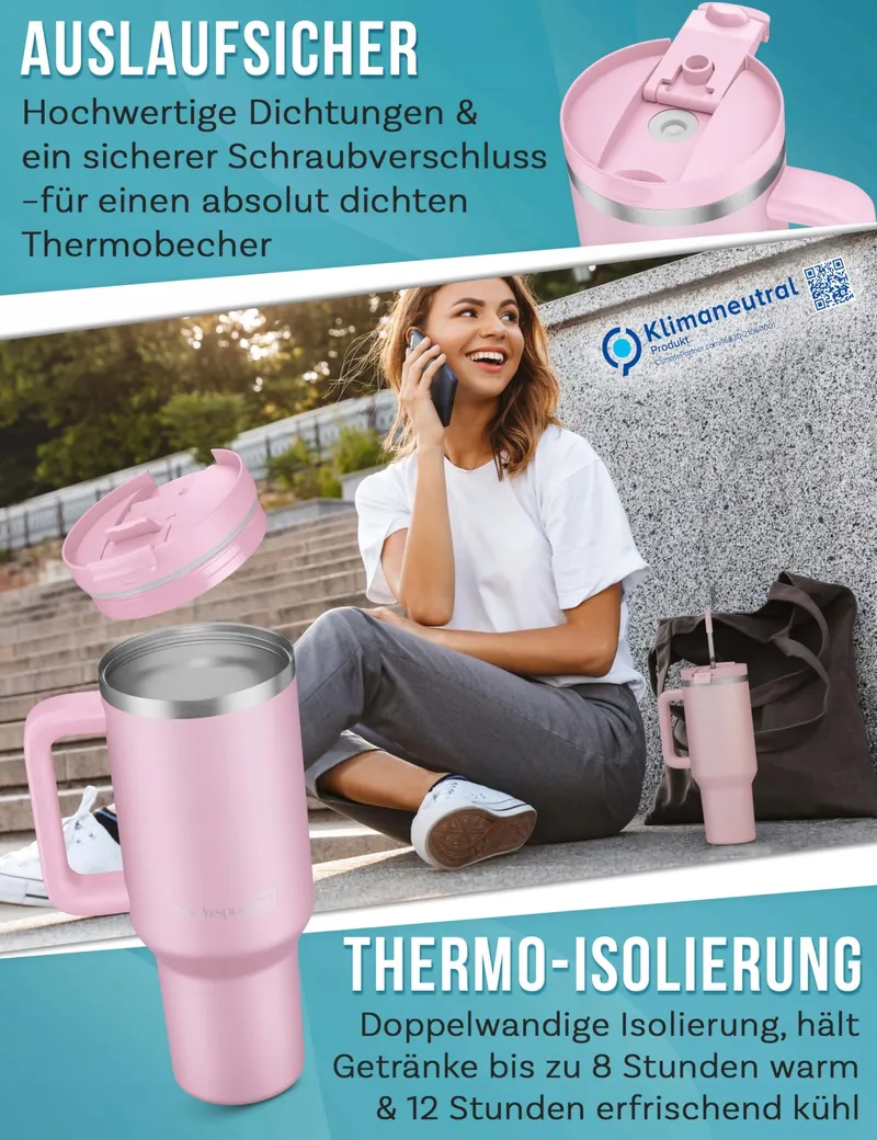 VESPERBOX Kinny Thermosbeker met Rietje RVS BPA-vrij — foto 3