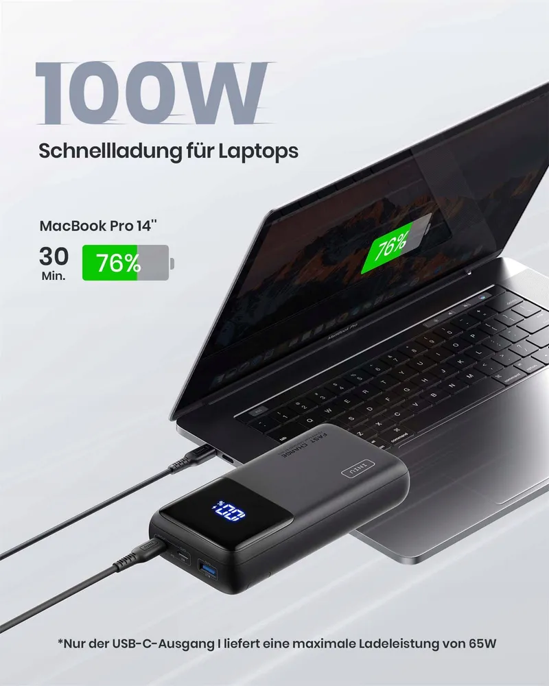 INIU Power Bank 100W 25000mAh USB C Voor Laptops En Telefoons — foto 9