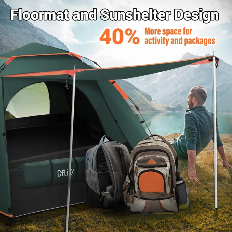 CFLITY Camping Tent 3 Personen Automatisch Waterdicht 4 Seizoenen — foto 4
