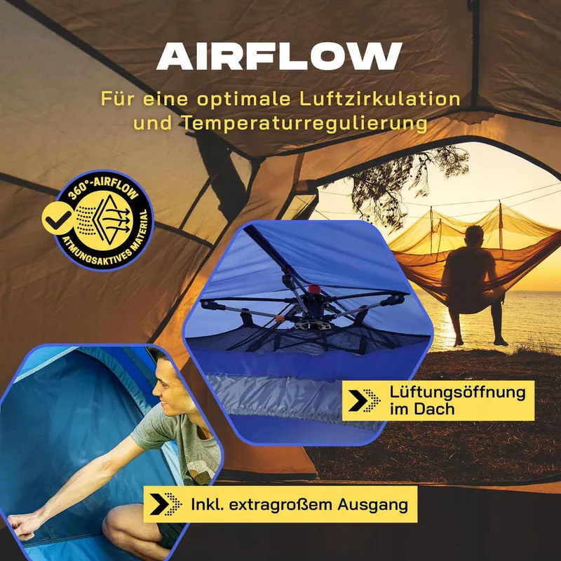 LUMALAND Pop-up Kampeertent 2-3 Personen Waterdicht 210x190x110cm — foto 6
