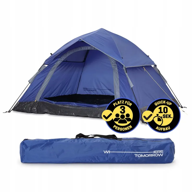 LUMALAND Pop-up Kampeertent 2-3 Personen Waterdicht 210x190x110cm — foto 1