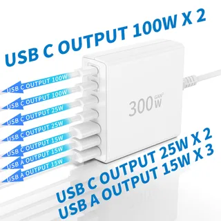 FINIBO USB C Oplader 300W Meervoudig 7 Poorten — miniatuur 4