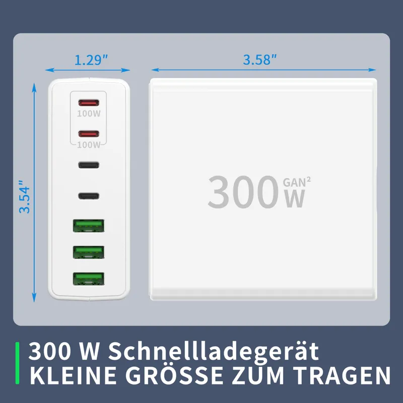 FINIBO USB C Oplader 300W Meervoudig 7 Poorten — foto 7
