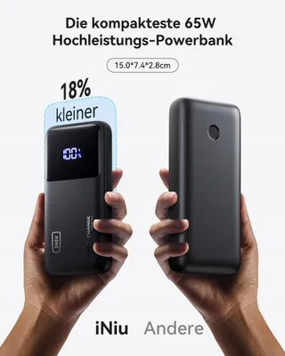 INIU Powerbank 20000mAh 65W USB-C Telefoon Laptop — miniatuur 3