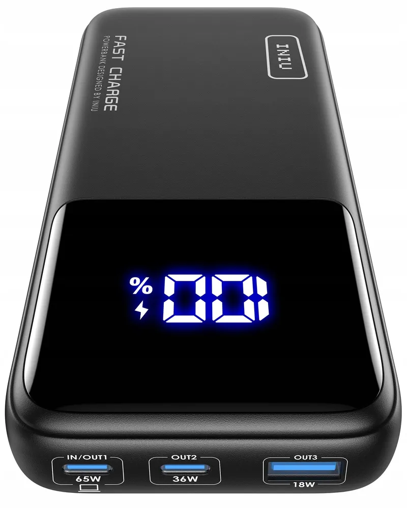 INIU Powerbank 20000mAh 65W USB-C Telefoon Laptop — foto 1