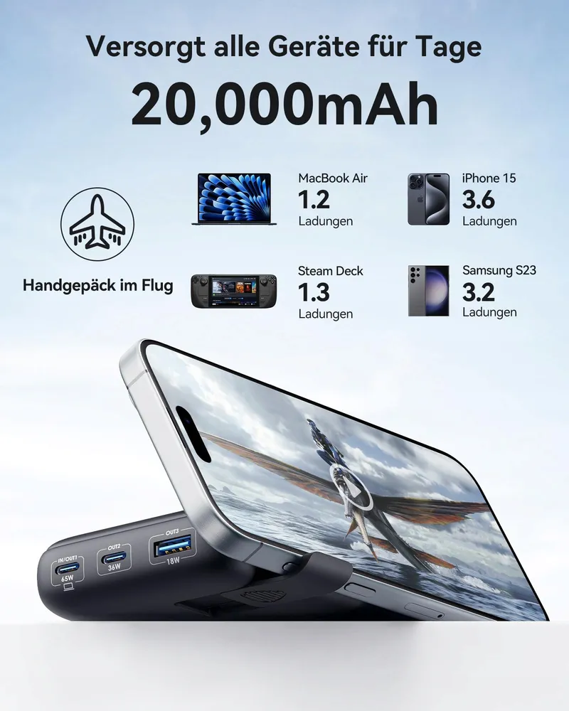 INIU Powerbank 20000mAh 65W USB-C Telefoon Laptop — foto 6