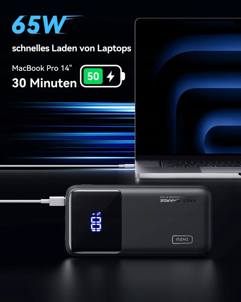INIU Powerbank 20000mAh 65W USB-C Telefoon Laptop — foto 2