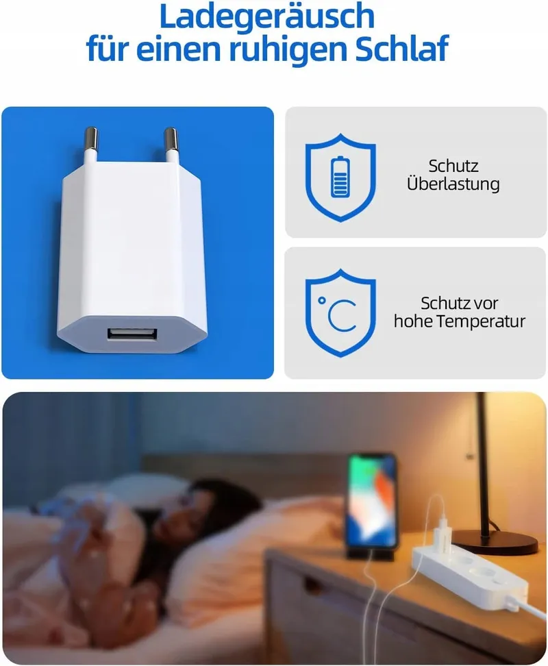 UNIVERSAL USB Oplader 2 Stuks Adapter 5V 1A voor Smartphones iPhone — foto 5