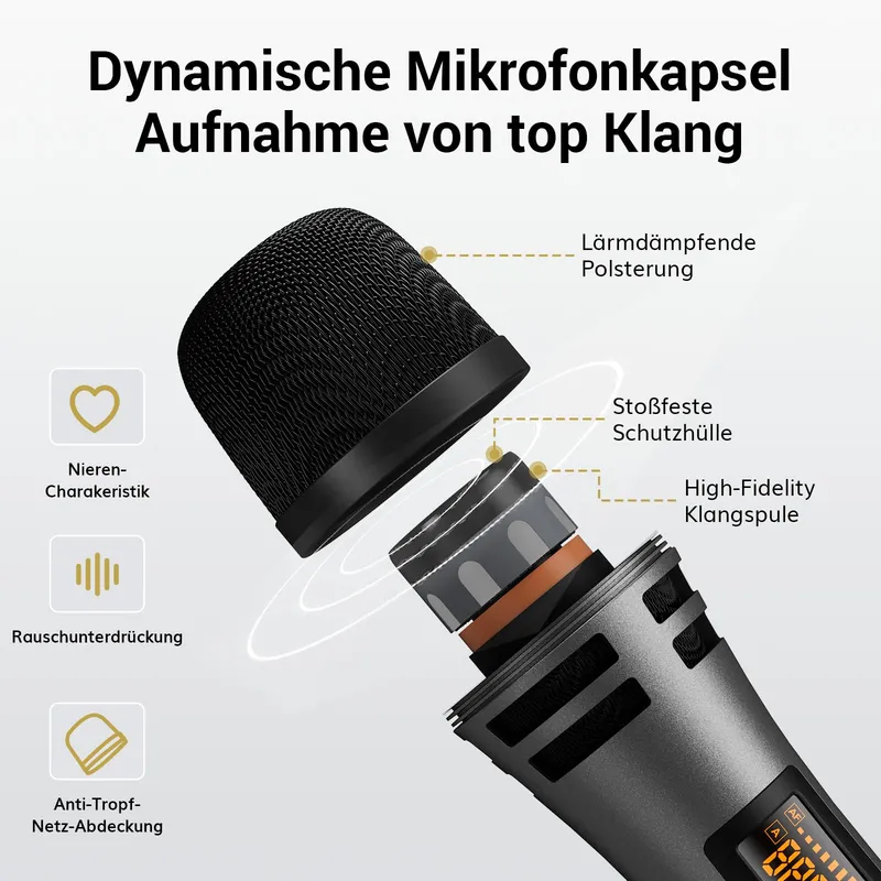 TONOR Draadloze Microfoonset 4x5 Kanalen 60m Karaoke Podium — foto 9