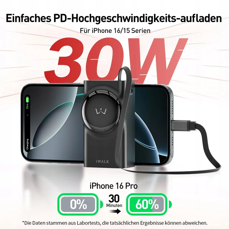 IWALK Powerbank 10000mAh USB-C 30W Snelladen — foto 2