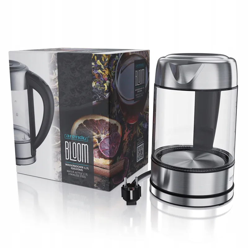 ARENDO Waterkoker Glas RVS 1,7L Temperatuurregeling RGB — foto 7