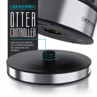 ARENDO Waterkoker Glas RVS 1,7L Temperatuurregeling RGB — miniatuur 5