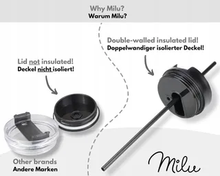 MILU Thermosbeker 1200ml Rietje Handvat — miniatuur 3