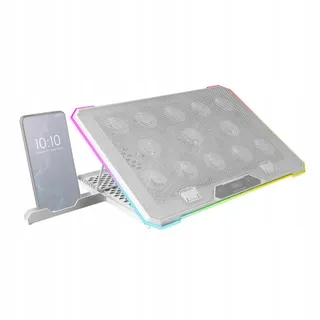 MARS GAMING Laptop Koelstandaard ARGB 13 Ventilatoren Wit — miniatuur 1