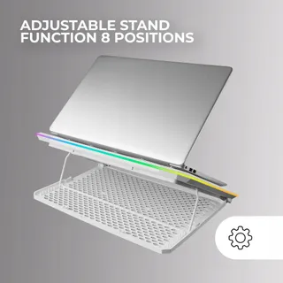MARS GAMING Laptop Koelstandaard ARGB 13 Ventilatoren Wit — miniatuur 4
