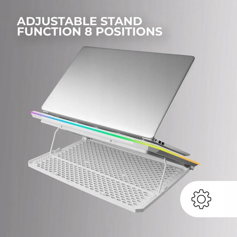 MARS GAMING Laptop Koelstandaard ARGB 13 Ventilatoren Wit — foto 4