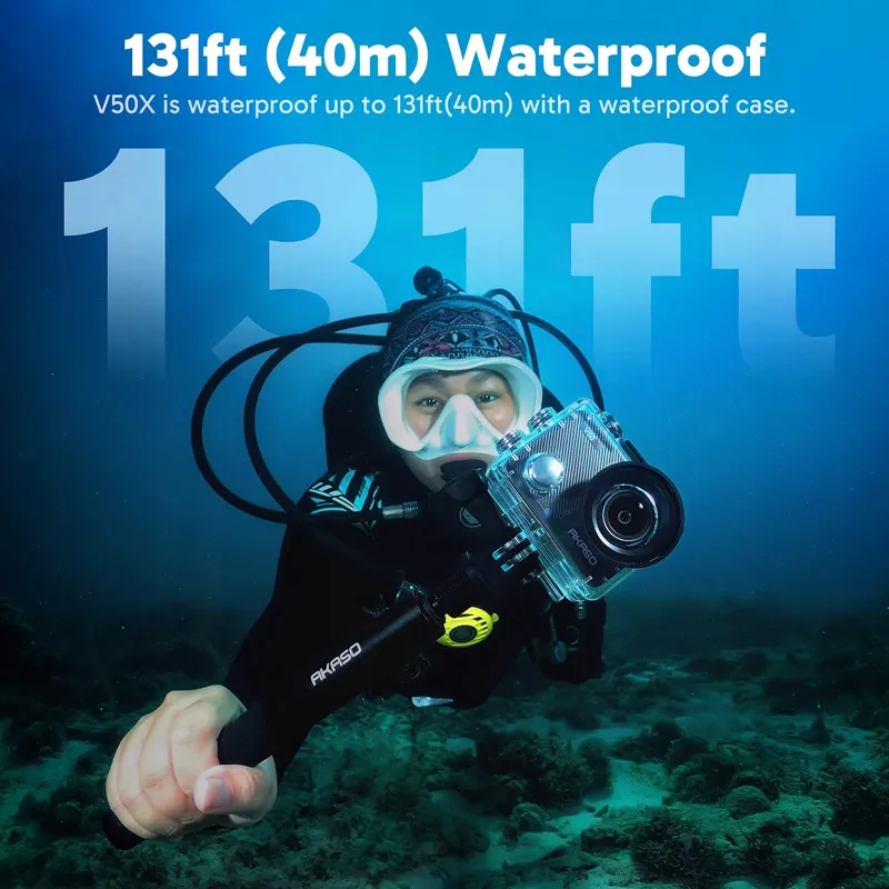 AKASO V50X Actiecamera 4K WiFi 40M EIS 4X Zoom Waterdicht — foto 8