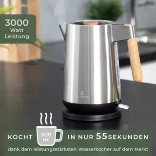 WALDWERK Waterkoker 3000W 1,7L RVS Houten Handvat — miniatuur 2