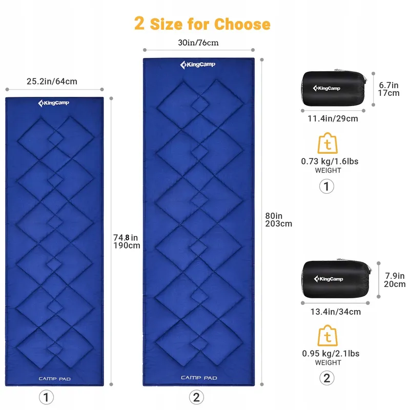 KINGCAMP Slaapmat Kampeerbed Matras 203x76cm — foto 2