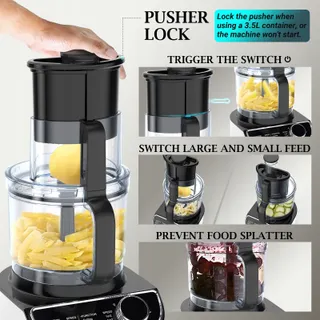 FIMEI Keukenmachine 1300W 3 Snelheden 35L Hakmolen 1,5L Blender — miniatuur 3