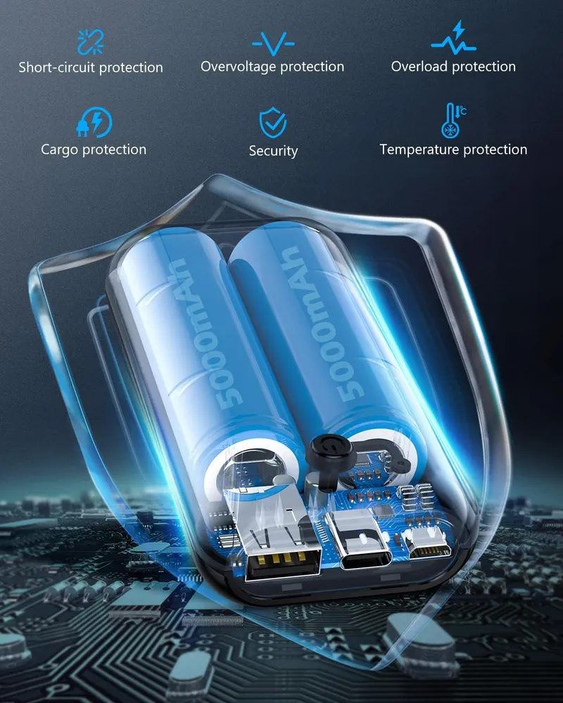 HGANUS Powerbank 10000mAh Compact USB C Micro — foto 6