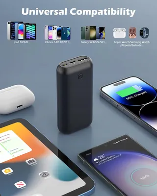 HGANUS Powerbank 10000mAh Compact USB C Micro — miniatuur 1