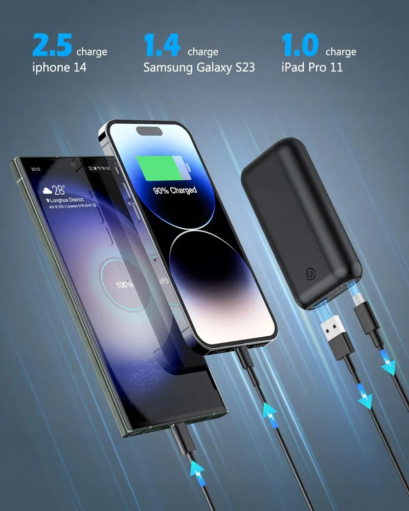 HGANUS Powerbank 10000mAh Compact USB C Micro — foto 5