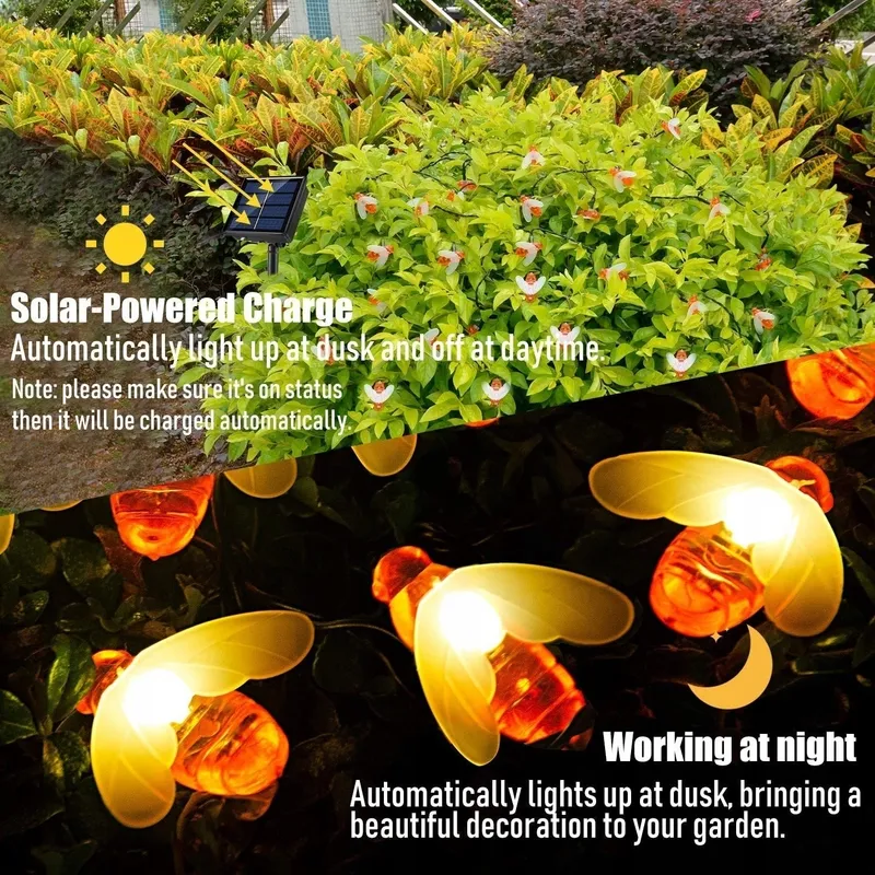 OREUNIK Solar Tuinlichtketting Bijen 66 LED — foto 2