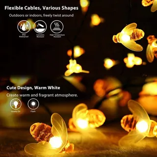 OREUNIK Solar Tuinlichtketting Bijen 66 LED — miniatuur 4