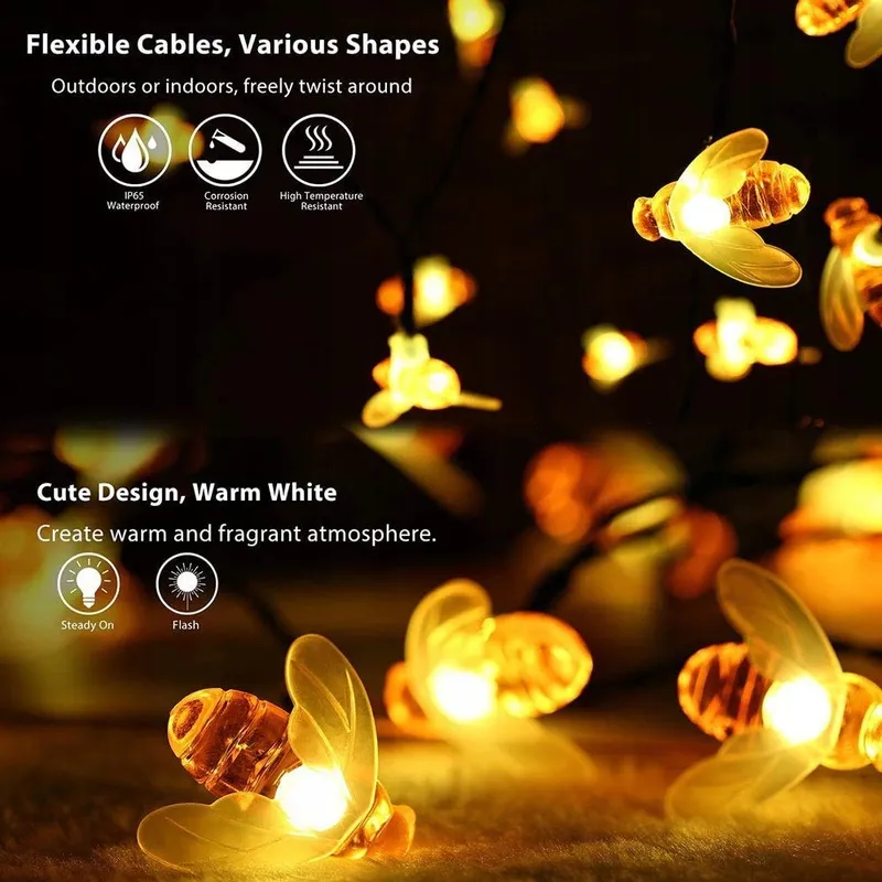 OREUNIK Solar Tuinlichtketting Bijen 66 LED — foto 4