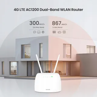 TENDA 4G LTE Router SIM CAT4 AC1200 Dualband 300-867 Mbit/s Wit — miniatuur 2