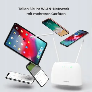 TENDA 4G LTE Router SIM CAT4 AC1200 Dualband 300-867 Mbit/s Wit — miniatuur 4