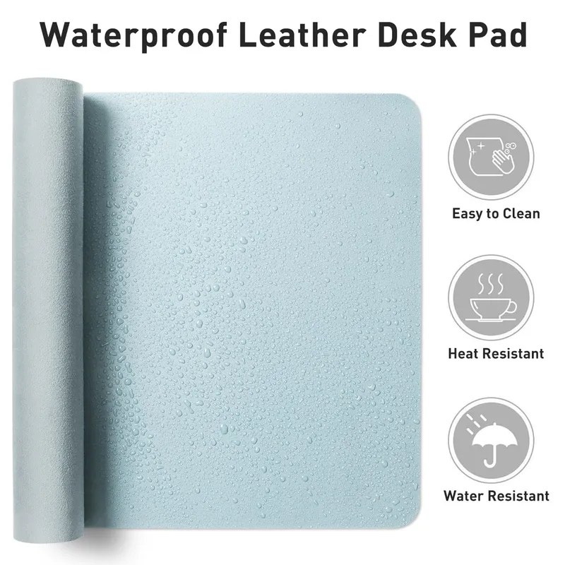 AOTHIA Bureaulegger Leder Antislip 80x40cm Blauw — foto 3