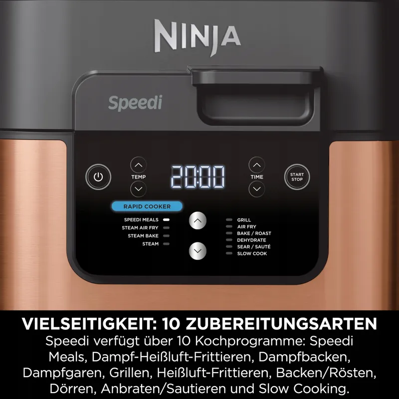 NINJA Speedi Multicooker 5,7L 10-in-1 Airfryer Zwart Koper — foto 8