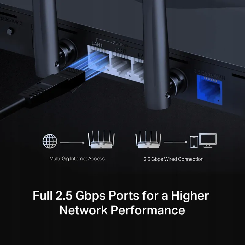 MERCUSYS Tri-Band BE9300 WiFi 7 Router 4x2,5G 6 Antennes 6GHz VPN WPA3 — foto 7